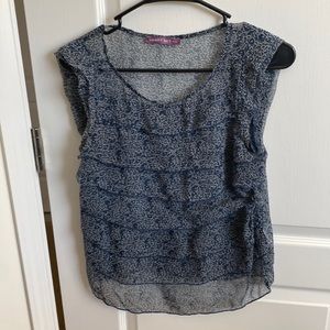 Gorgeous pleat layered front chiffon blouse